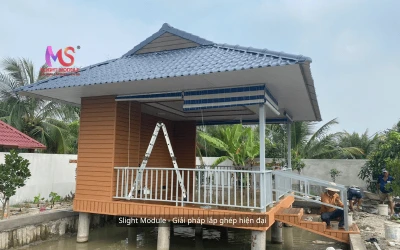 Bungalow lợp Tôn nhựa PU - Mái lạ, Cách nhiệt, Chống ồn tốt!