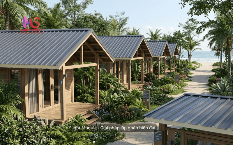 Tôn nhựạ PU làm bungalow