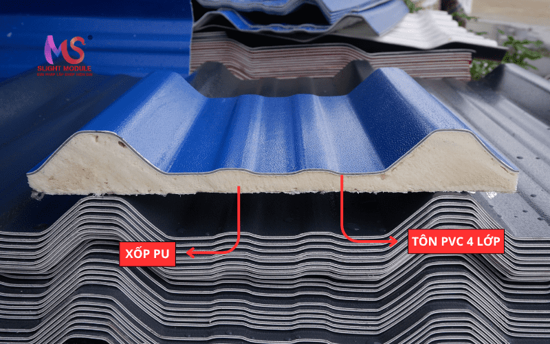 Tôn xốp cách nhiệt PU cấu tạo