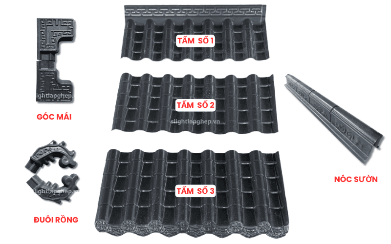 Giá phụ kiện Ngói nhựa Trang trí Âm Dương