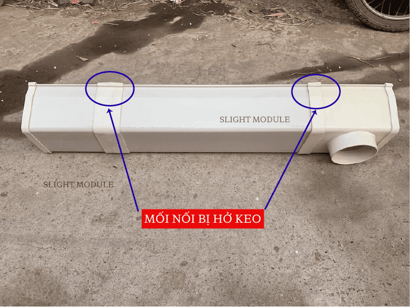 Mói máng xối pvc nối bị hở
