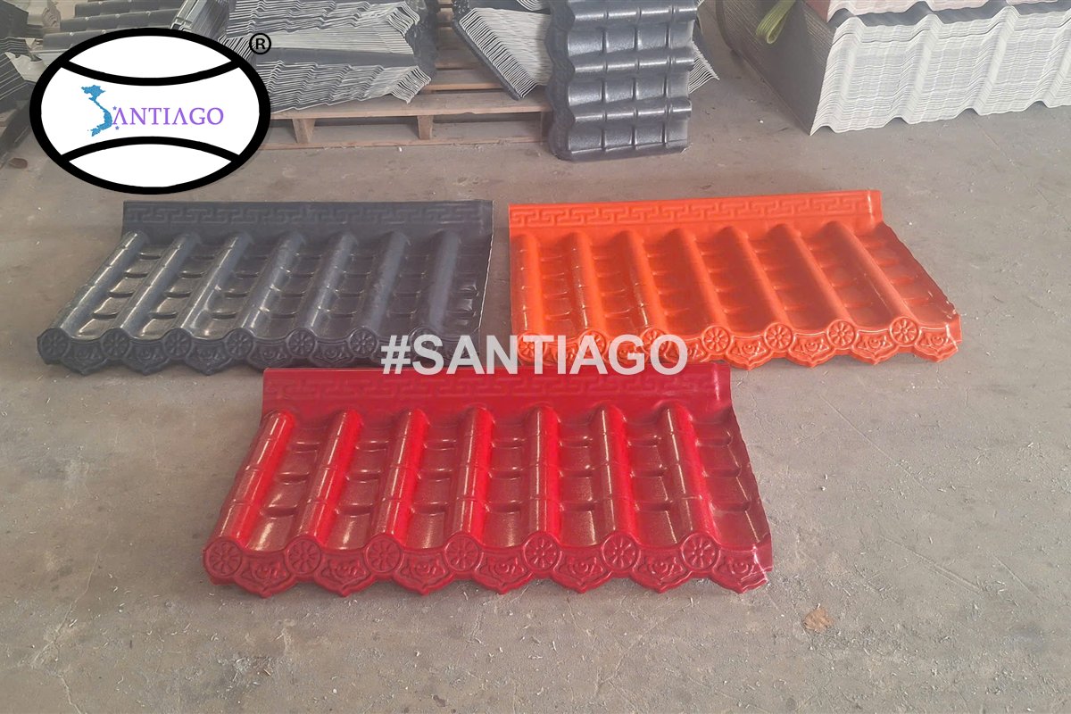 Ngói nhựa âm dương nhiều màu xám, cam, đỏ
